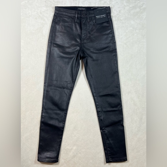 NWT 25P Banana Republic Stretch Cotton High-Rise Skinny Ankle Black Denim Jeans - Picture 2 of 14